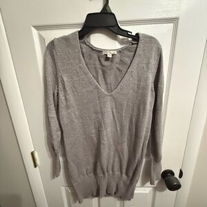 grayish silver (glitter) fitted sweater